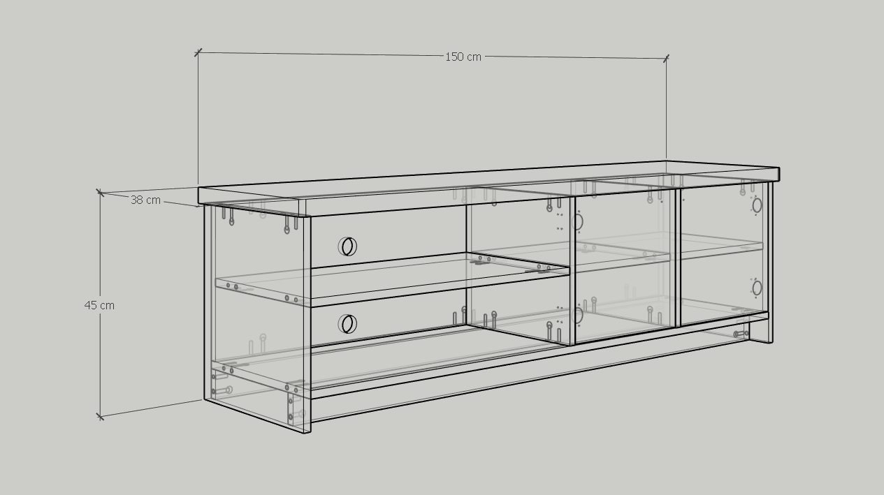 [Happy Home Furniture] NOMIA, Kệ Tivi 4 ngăn, 150cm x 38cm x 45cm ( DxRxC) , KTV_009