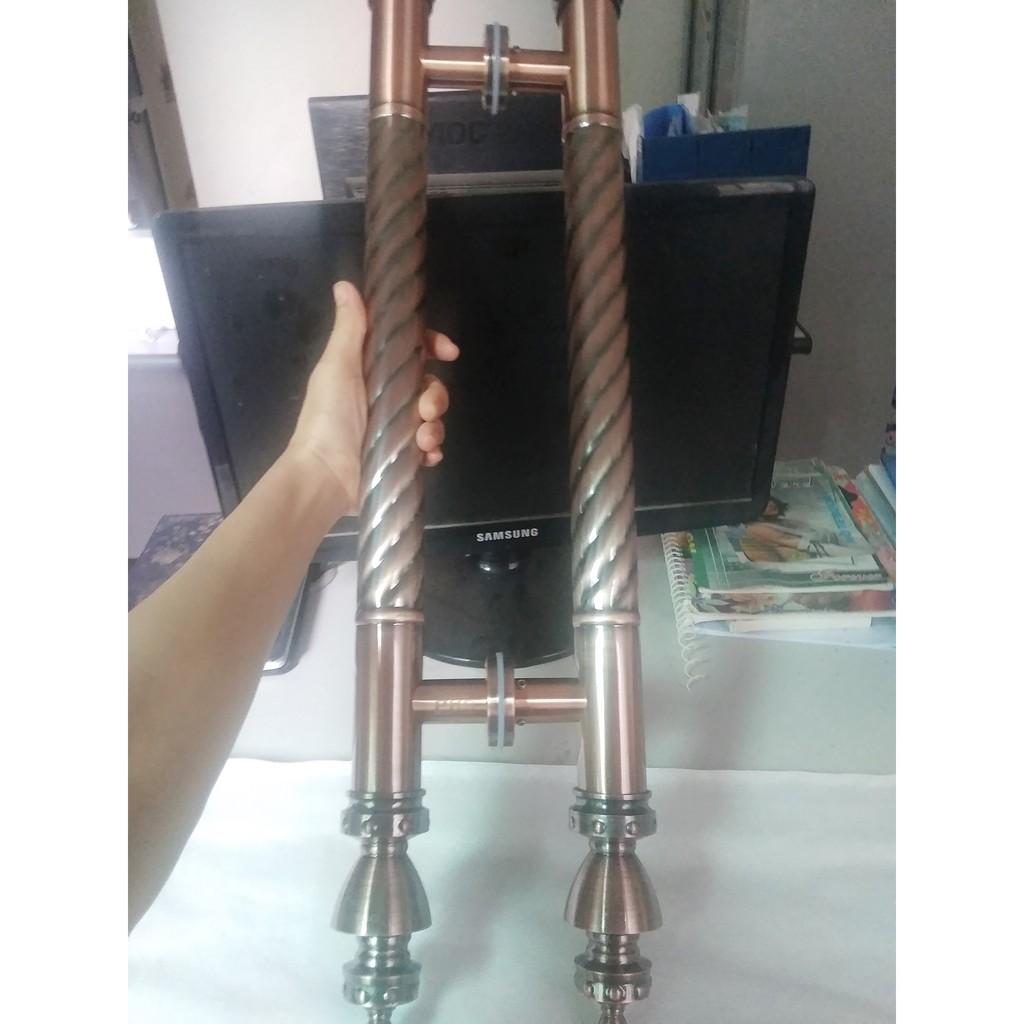 TAY KÉO CỬA MÀU NÂU ĐỒNG 75CM TÂM LỖ 40CM