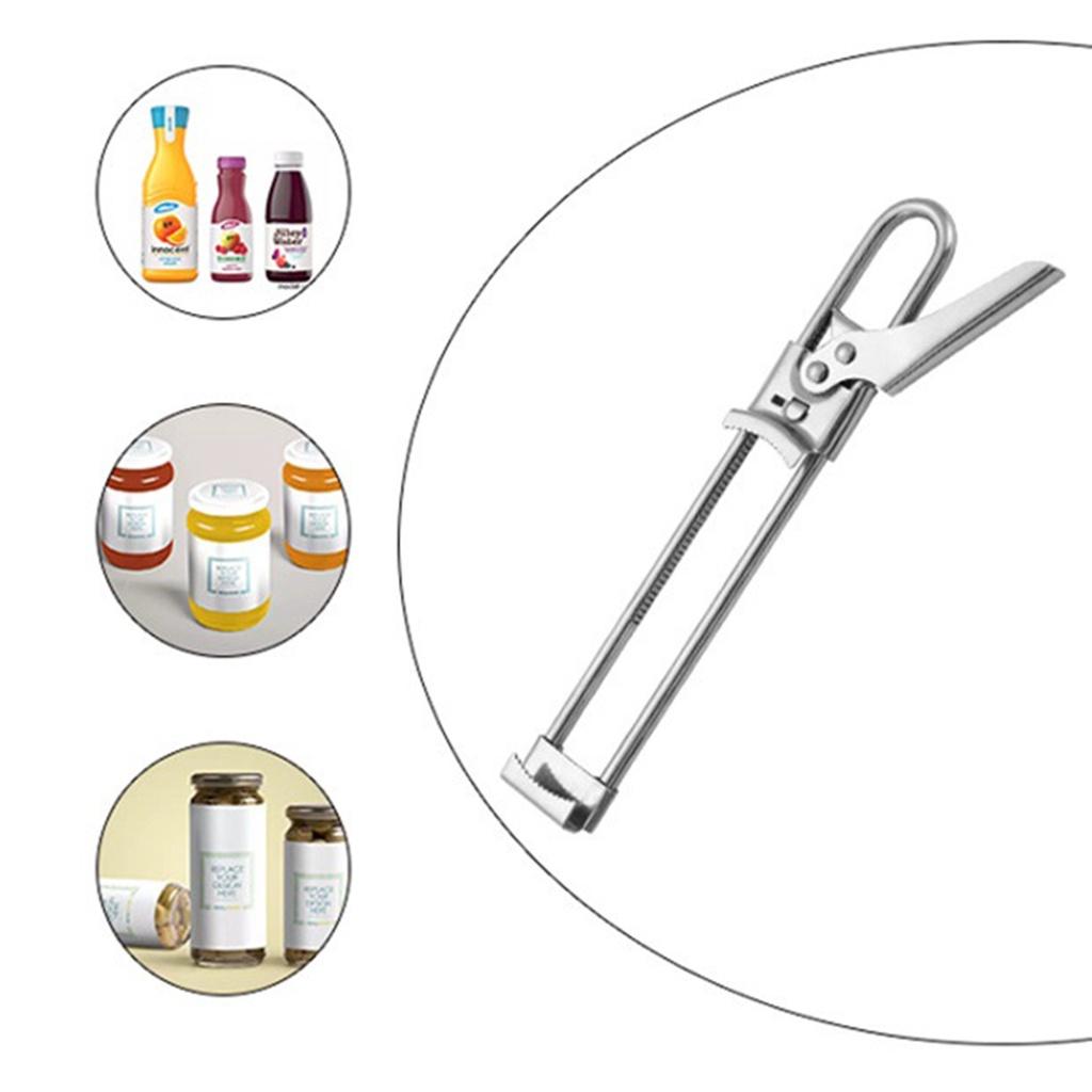 AA Professional Adjustable Manual Jar Lid Opener Portable Stainless Steel Gripper Can Opener Kitchen Supplies