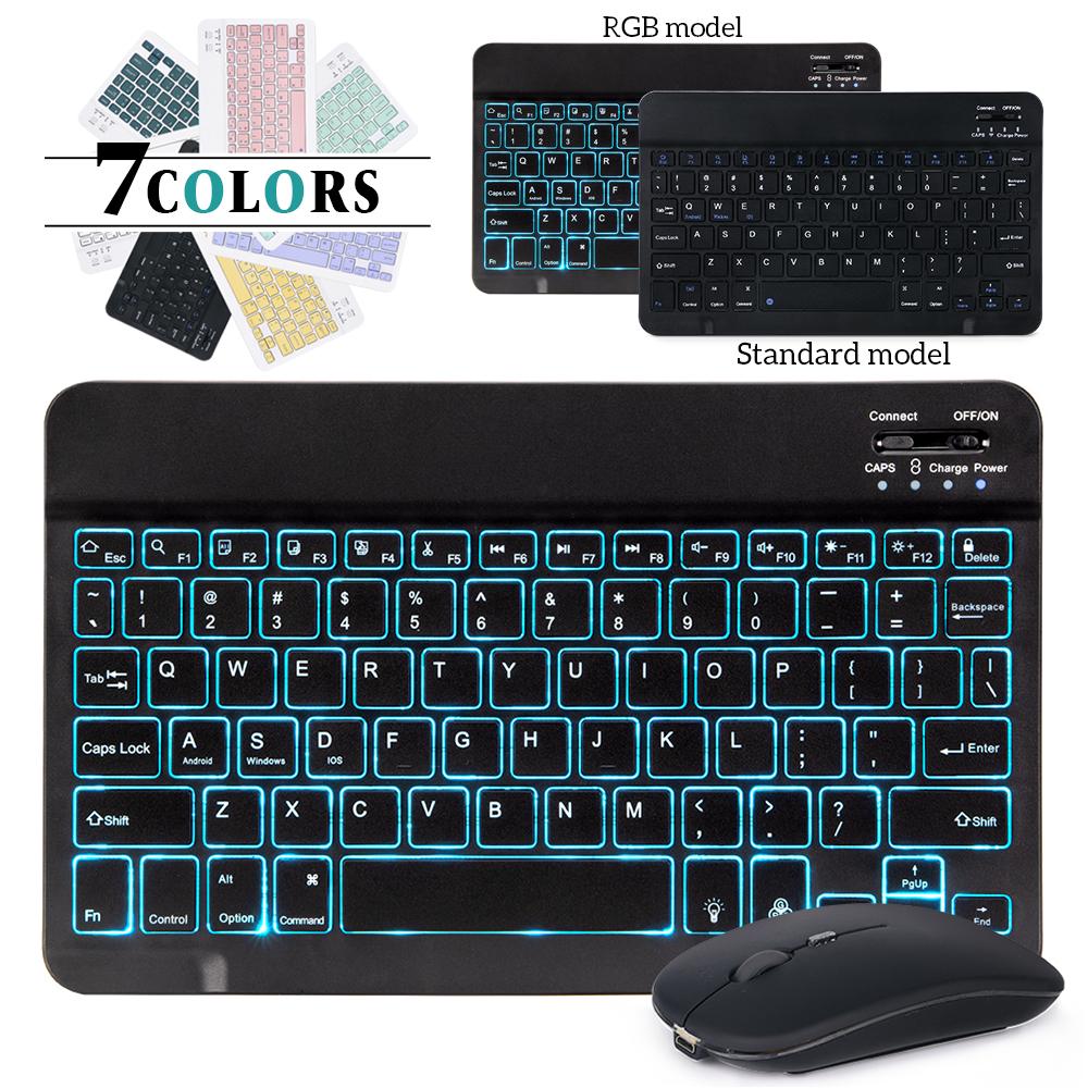 Không Dây Bàn Phím Tiếng Anh Với Đèn Nền Hoặc Không RGB Bàn Phím Bluetooth-Tương Thích Thích Hợp Cho Máy Tính Bảng Ipad, Laptop PC Xiaomi