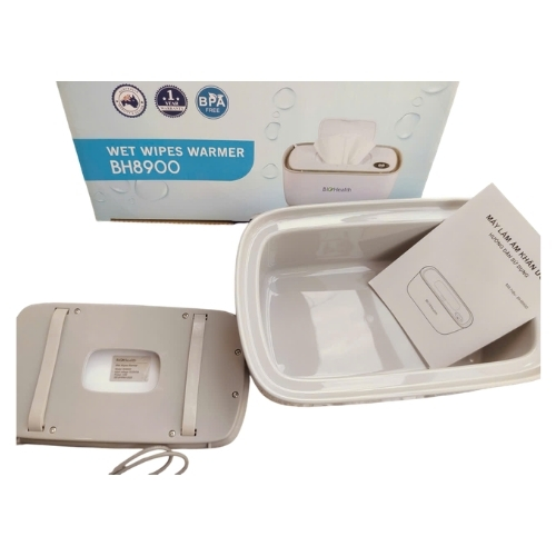 Máy Làm Ấm Khăn Ướt BIOHEALTH BH8900 - Làm ấm nhanh và đồng đều, điều chỉnh nhiệt độ phù hợp, màn hình LED, sức chứa 80 khăn, nguồn USB, giữ khăn ấm tiện lợi cho mẹ và bé tại nhà
