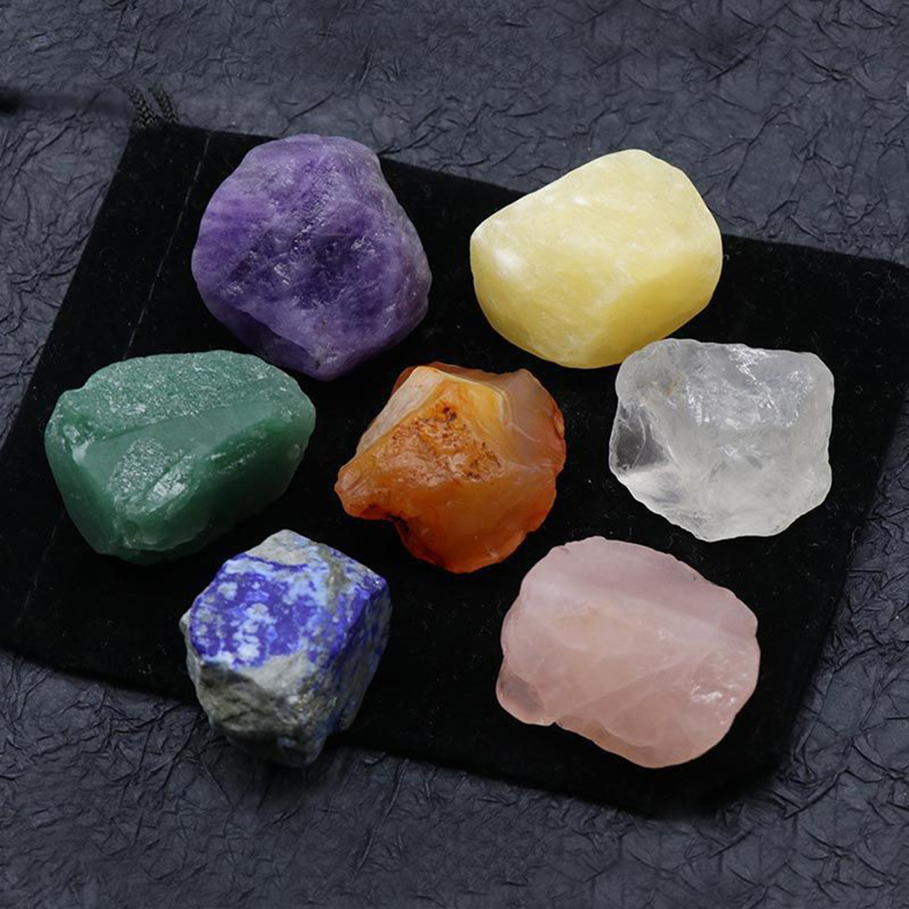 Combo 7 Viên Đá Thô Thanh Tẩy Chakra Năng Lượng Reiki