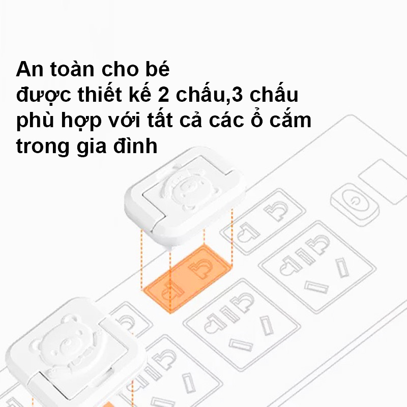 Nút bịt ổ điện, Bịt ổ điện an toàn cho bé cao cấp chống giật nhỏ gọn chắc chắn có quai cầm tiện lợi – SSS025