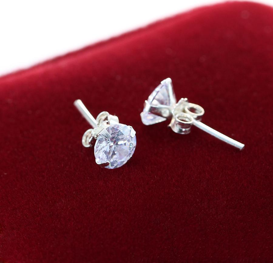 Bông tai bạc nữ đẹp đính đá BTN0044