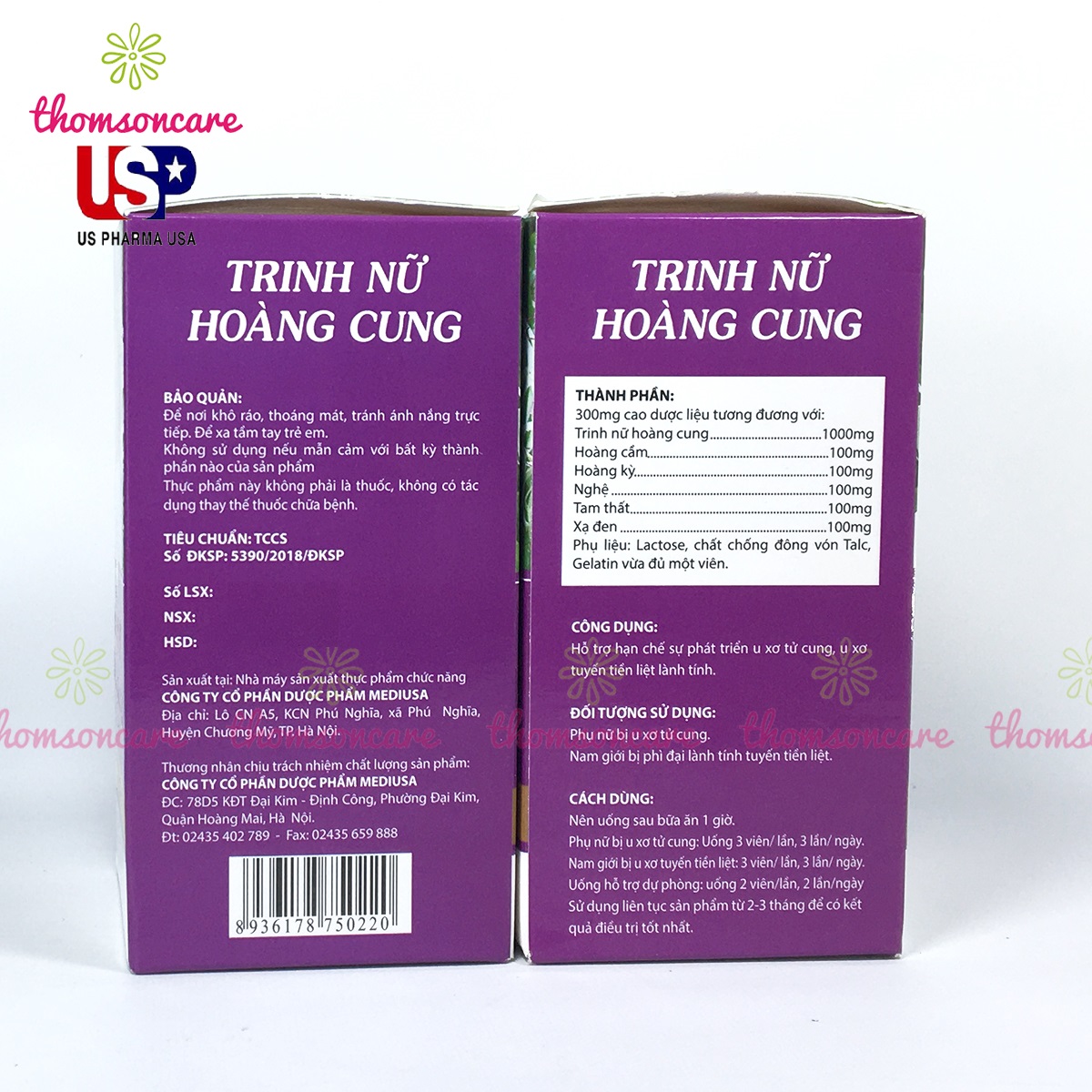 Trinh nữ hoàng cung - Hộp 50 viên - Hỗ trợ giảm u xơ tử cung, phì đại tiền liệt tuyến - Có thêm xạ đen, tam thất