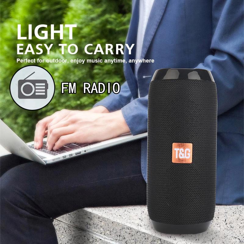 Loa Di Động Không Dây Bluetooth Tương Thích Cột Chống Nước Ngoài Trời USB AUX TF FM Radio Loa Siêu Trầm Loa caixa de som Color: blue 1200mAh