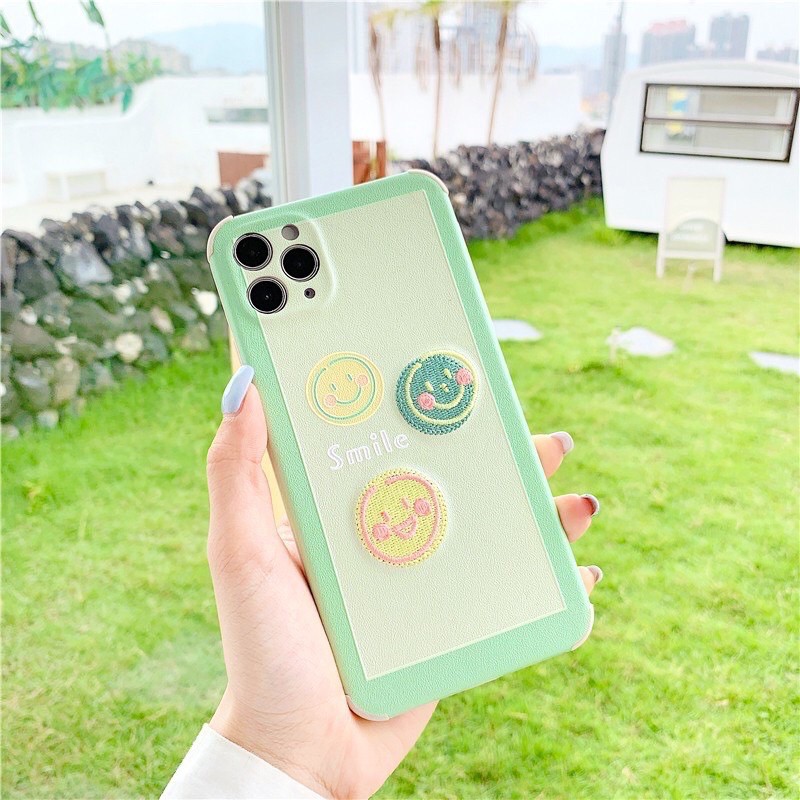 Ốp Lưng iPhone Mặt Cười Thêu Dành Cho iPhone 6 / 6 Plus / 7 / 7 Plus / 8 / 8 Plus / X / Xs / Xs Max / 11 / 11 Pro / 11 Pro Max / 12 / 12 Pro / 12 Pro Max