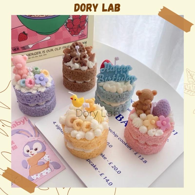 Nến Thơm Bánh Sinh Nhật Mix Topping Chú Gấu Handmade, Quà Tặng Độc Đáo - Dory Lab