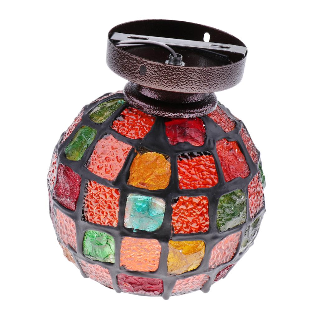 Pendant Lighting Shade For Decoration Cafe Bar With Stained Glass Flower