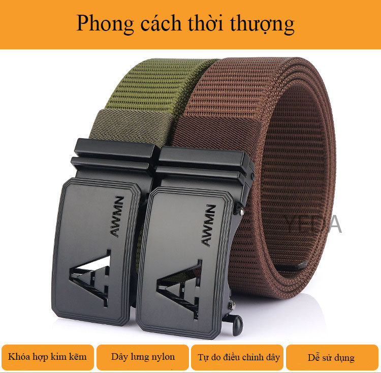 Thắt lưng dây nịt nam cao cấp phong cách Châu Âu thắt lưng khóa tự động mã AWMNCLG