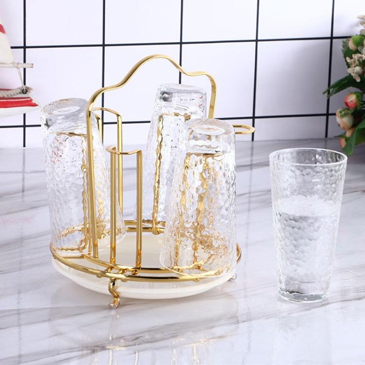 KHAY ÚP LY- CỐC HÌNH TRÒN MẠ VÀNG KÈM KHAY HỨNG NƯỚC CAO CẤP KIỂU DÁNG BẮC ÂU HIỆN ĐẠI
