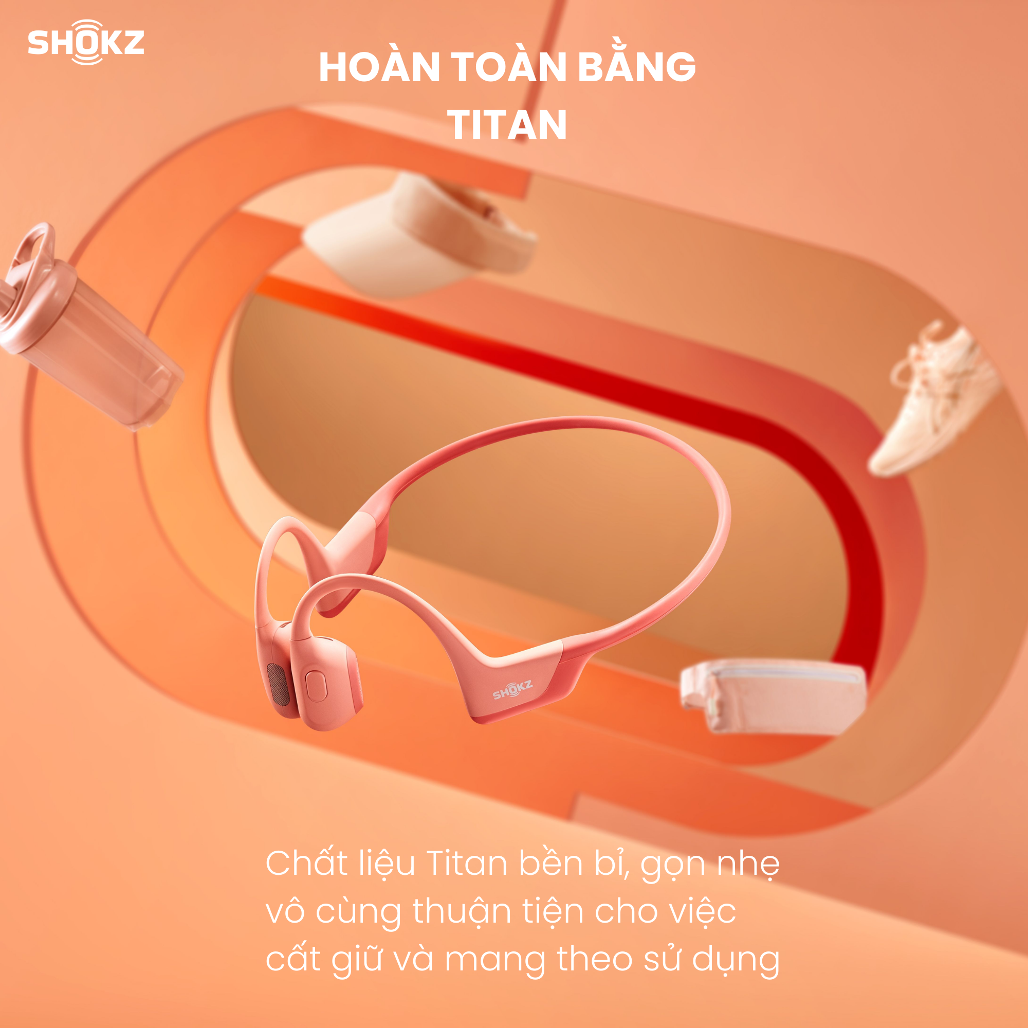 Tai Nghe Bluetooth Thể Thao Truyền Âm Thanh Qua Xương SHOKZ OPENRUN PRO S810 Màu Hồng - Hàng chính hãng