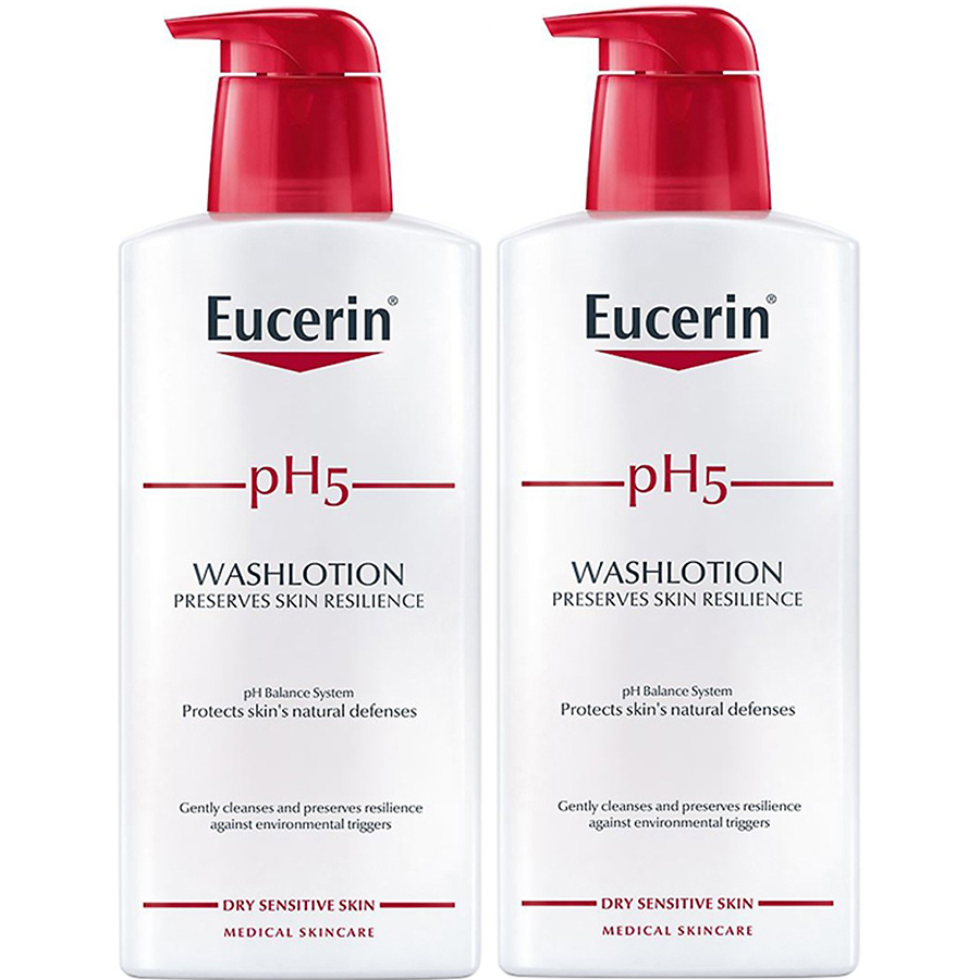 Combo 2 Sữa Tắm Dành Cho Da Nhạy Cảm Eucerin pH5 Washlotion Có Mùi 400ml