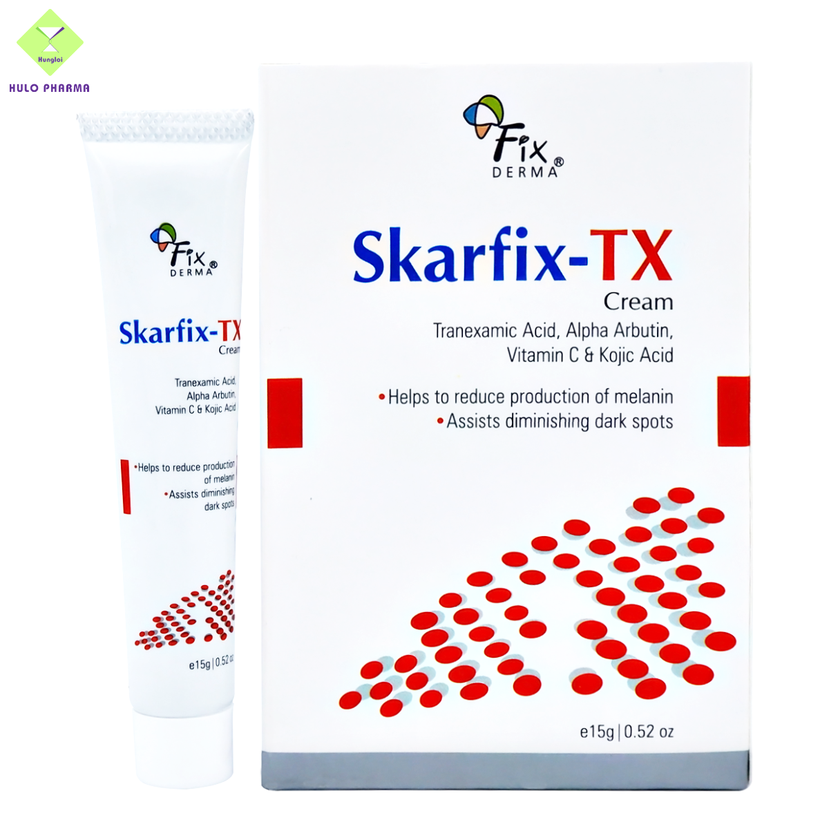 Kem Mờ Thâm Nám FIXDERMA Skarfix - TX Cream Giúp Sáng Da, Loại Bỏ Vết Thâm, Nám, Tàn Nhang, Sẹo, Làm Đều Màu Da 15g