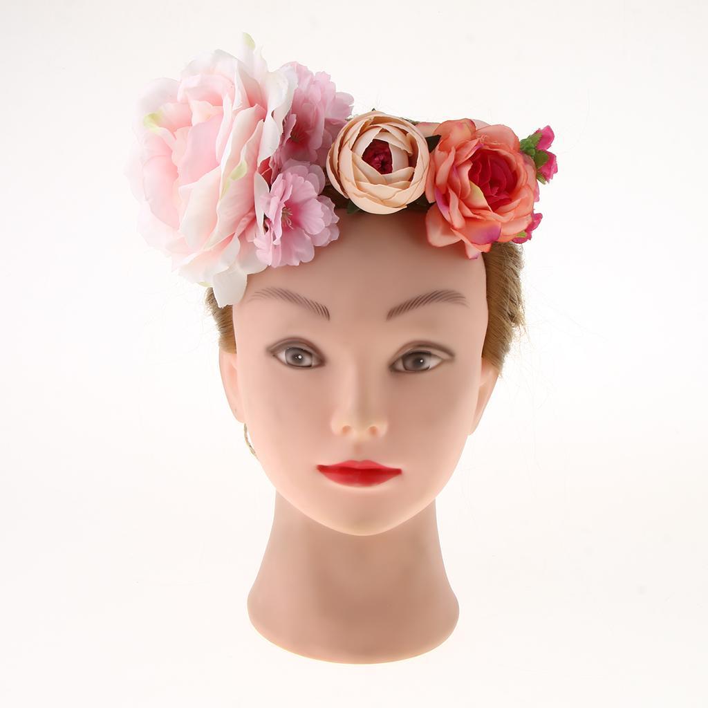 Peony Flower Handmade Headband Hair Wreath Floral Garland Headpiece Women