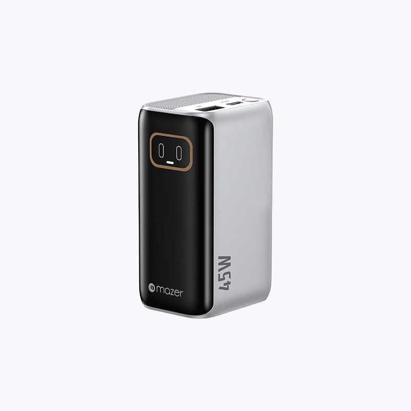 Pin Dự Phòng Kèm Cáp C MAZER PowerCharge Link R PD 45W Dung Lượng 10000mAh Dây Cáp Rút Type C Dài 70cm Chứng Nhận CCC Hàng Chính Hãng