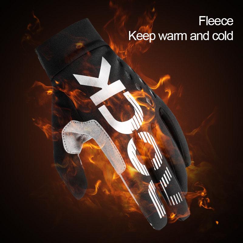 ROCKBROS Mùa Đông Găng Tay Xe Đạp Găng Tay Xe Đạp Chống Gió Nhiệt Ấm Trang Găng Tay Găng Tay Xe Máy Trượt Tuyết Găng Găng Tay