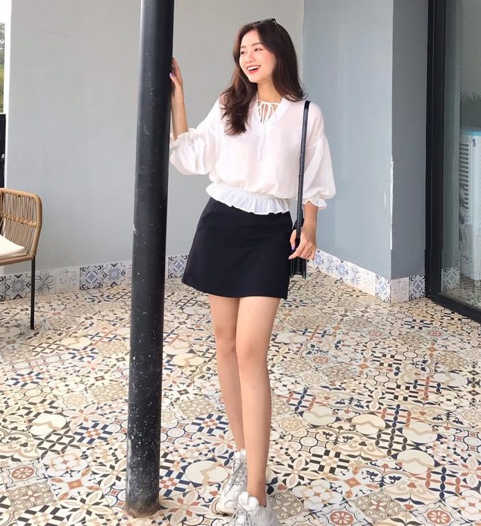 Chân váy Ulzzang chân váy chữ A lưng cao  đẹp lạ