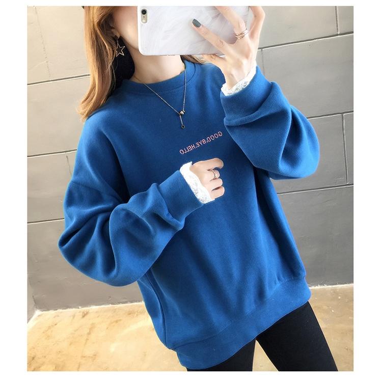 Áo Sweater Nỉ Xanh Dài Tay GOODBYE HELLO