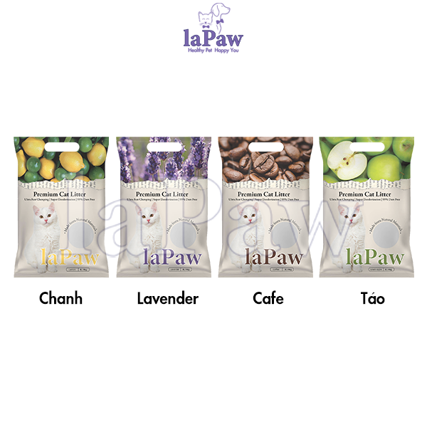 Cát vệ sinh cho mèo laPaw đất sét mix than hoạt tính 8L - Cà phê