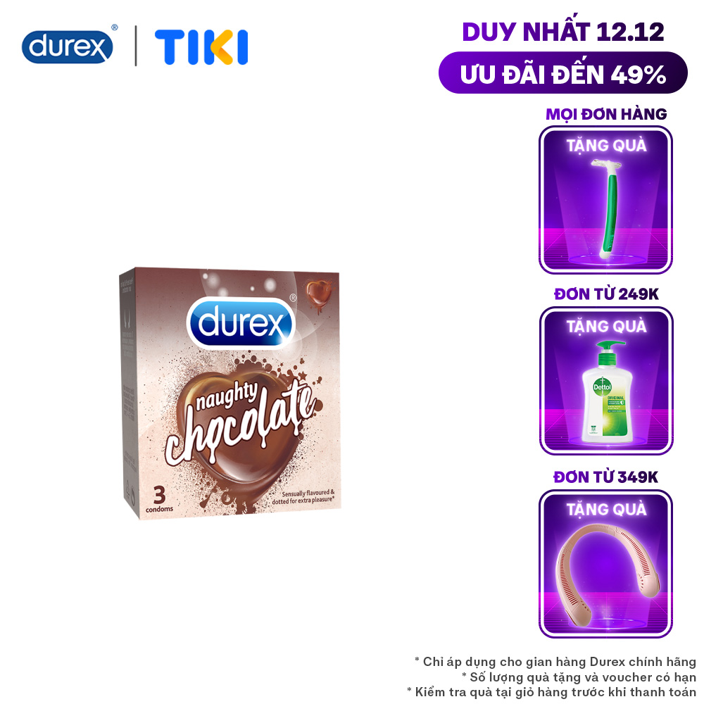 Bao cao su Durex Naughty Chocolate hộp 3 bao