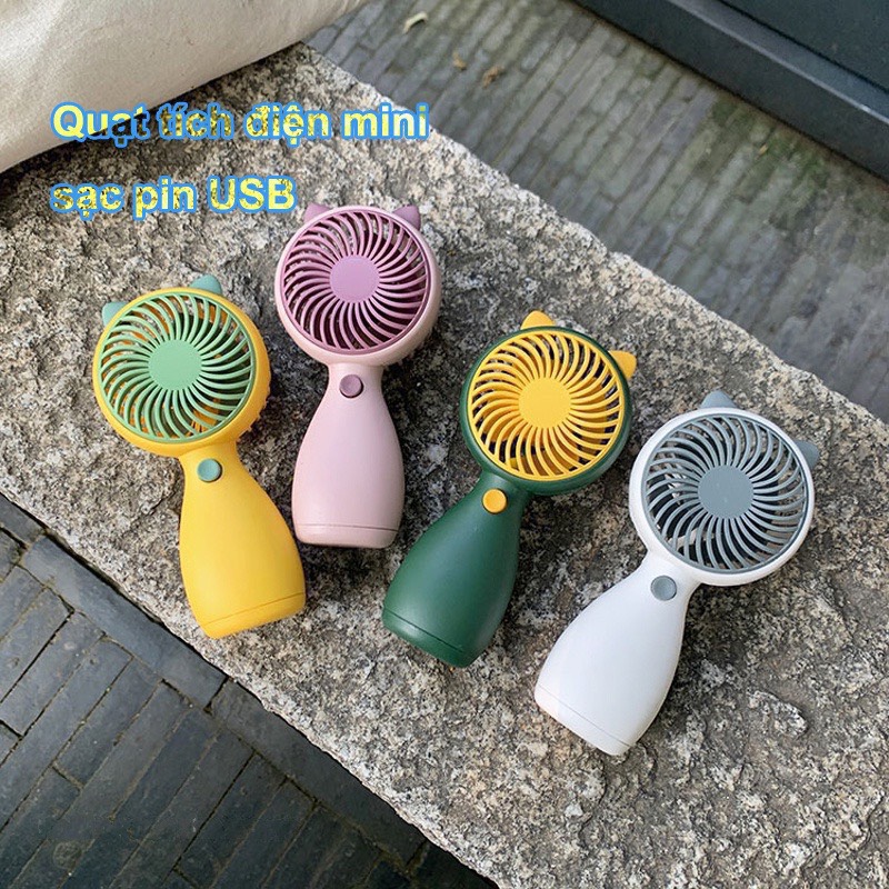 Mini Tích Điện Cầm Tay Siêu Mát Hình Tai Thú