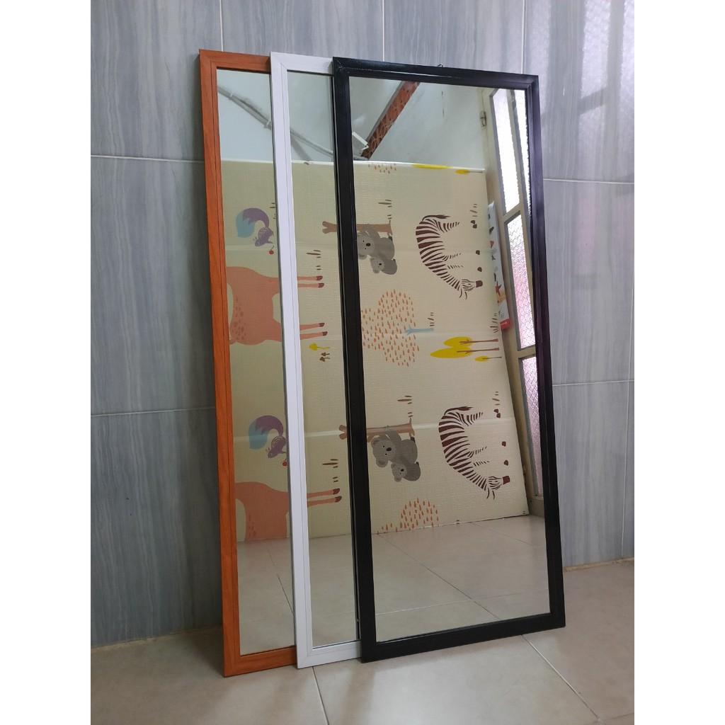 Gương soi toàn thân decor màu vân gỗ kích thước 42 x 111 cm (Khung nhôm cao cấp