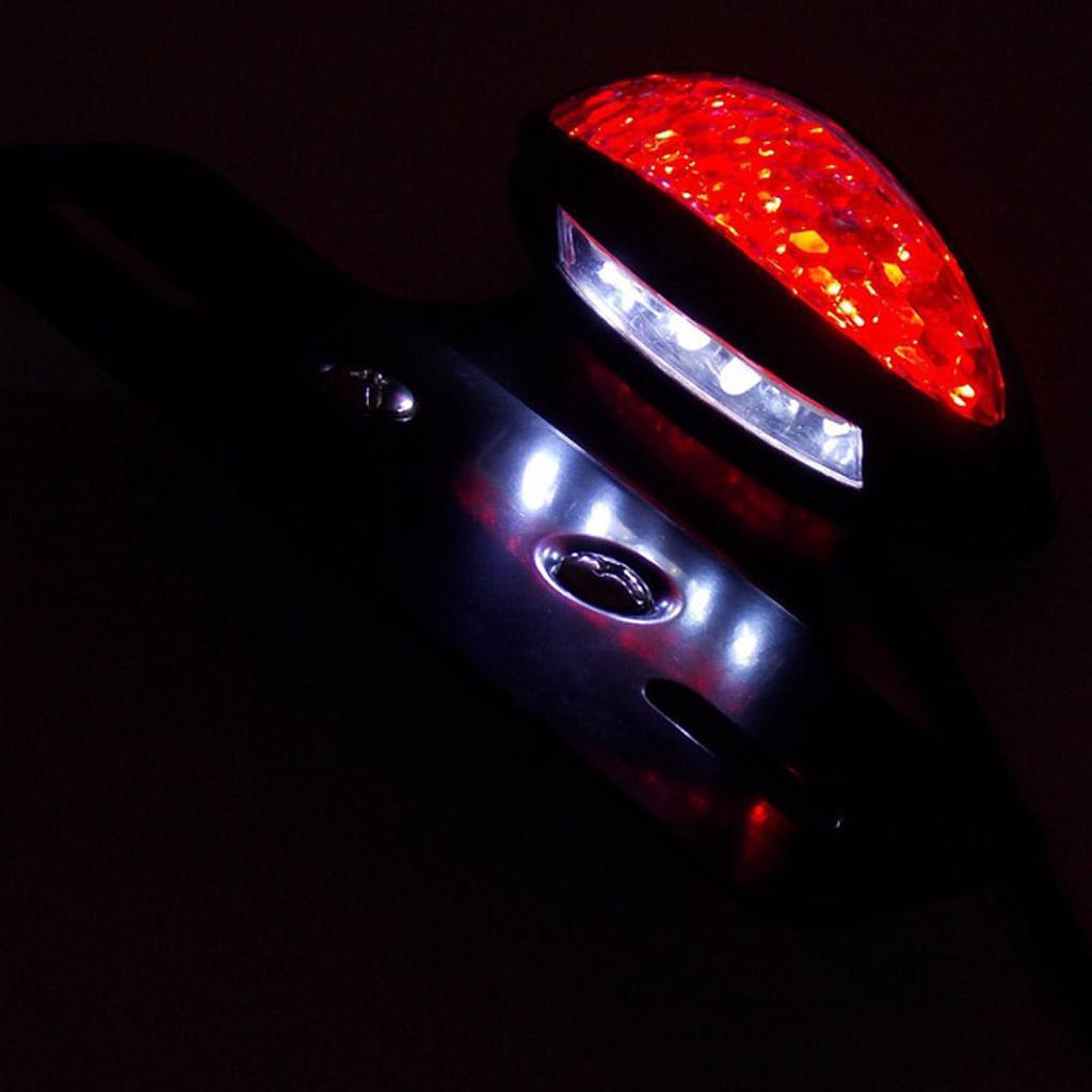 Universal LED Motorcycle Brake Tail Light License Plate Holder Turn Signal LED Light for Harley, 12V, 3 Colors, Tail Light for Yamaha - Waterproof