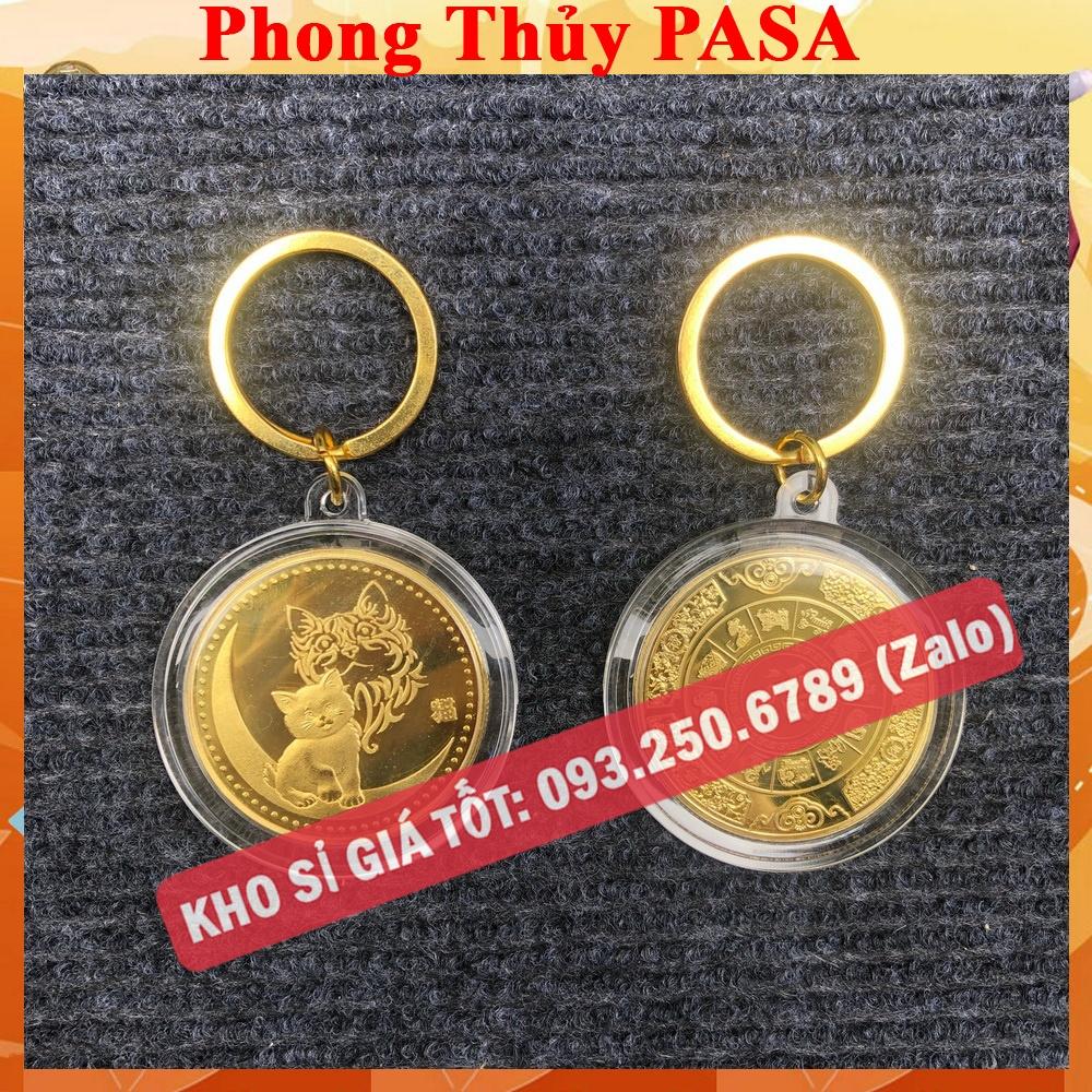 Móc Khoá Đồng Xu 12 Con Giáp Siêu Đẹp, Phong Thuỷ May Mắn - Ecoins