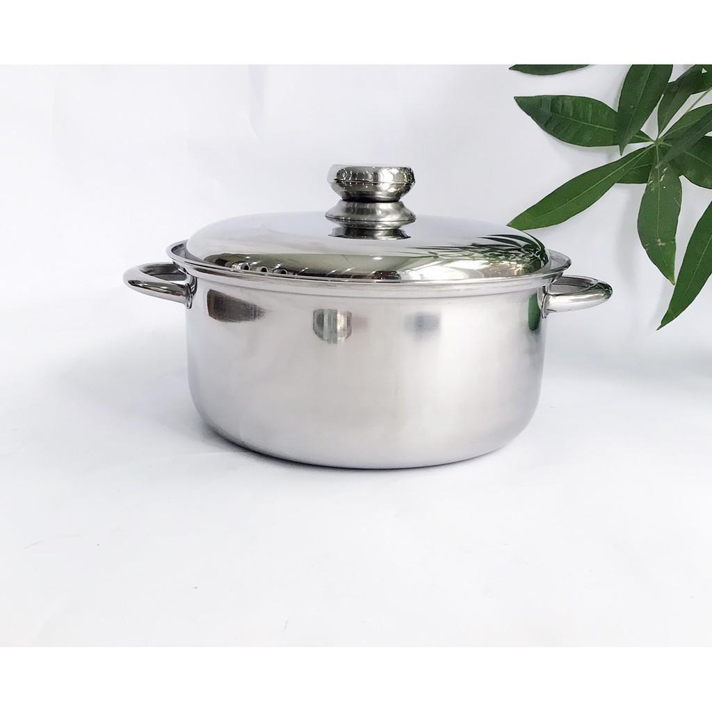 Bộ nồi 1 đáy inox 430 nắp inox - dùng được bếp từ
