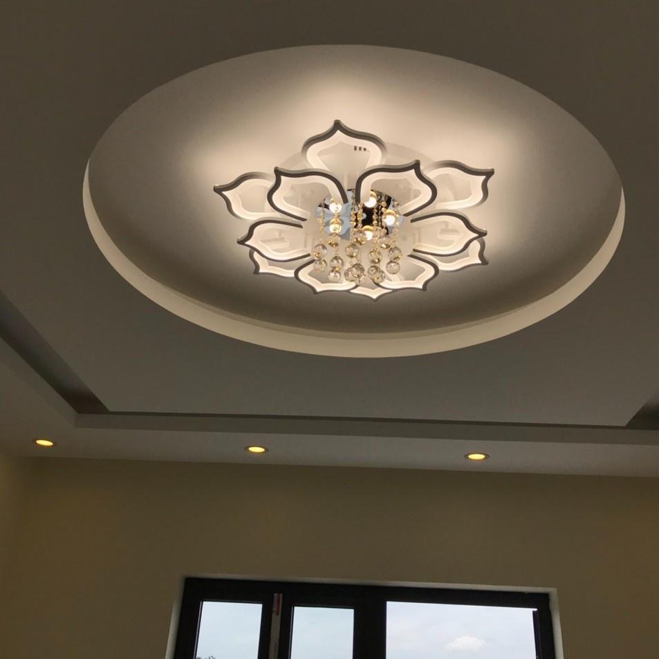 Đèn Mâm Led Ốp Trần Hoa Sen 16 Cánh Trang Trí Phòng Khách,Ngủ,Spa Điểu Khiển Từ Xa Phân Tầng, Lõi Đồng