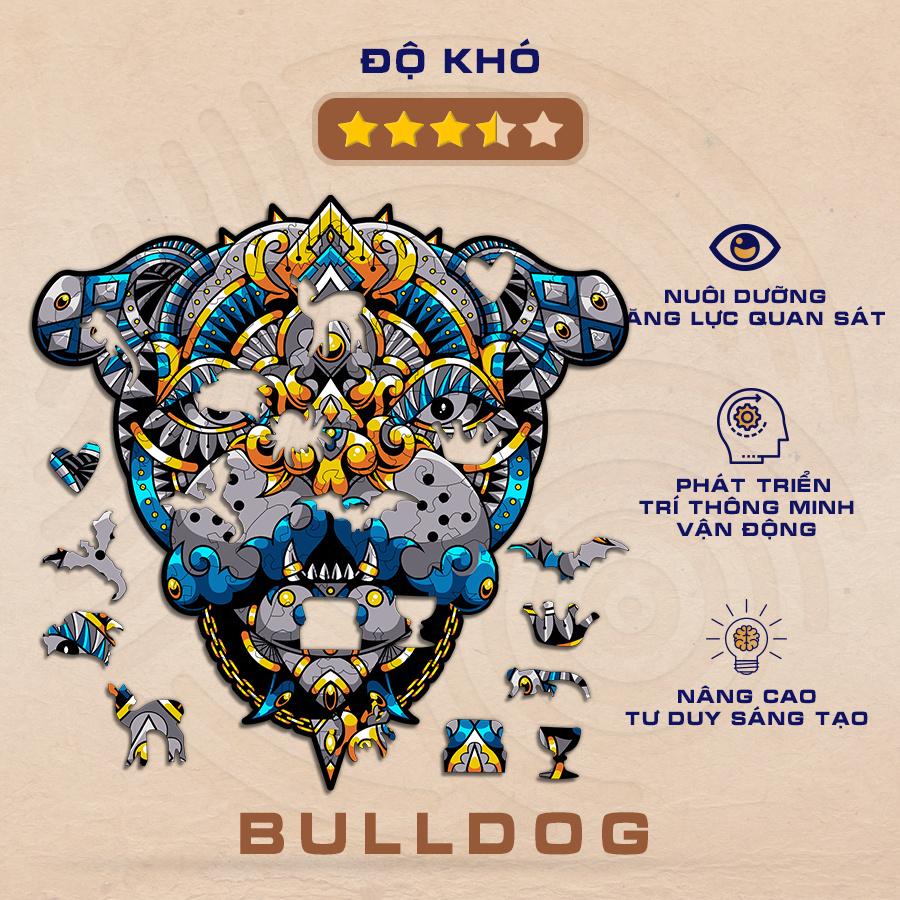 PLUZZLE Bộ xếp hình gỗ thông minh puzzle đồ chơi ghép hình - Chó Bulldog - PZ059