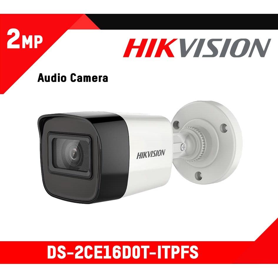 Camera HD-TVI hồng ngoại 2.0 Megapixel HIKVISION DS-2CE16D0T-ITPFS (Tích hợp micro thu âm thanh, Hồng ngoại 30m) (Hàng chính hãng)