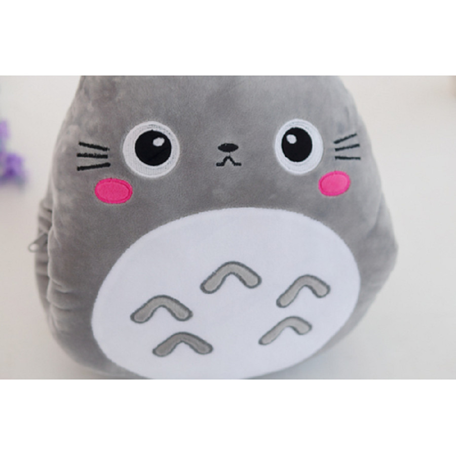 Bộ chăn gối 3 trong 1 totoro cao cấp chăn hoạt hình (Hồng)