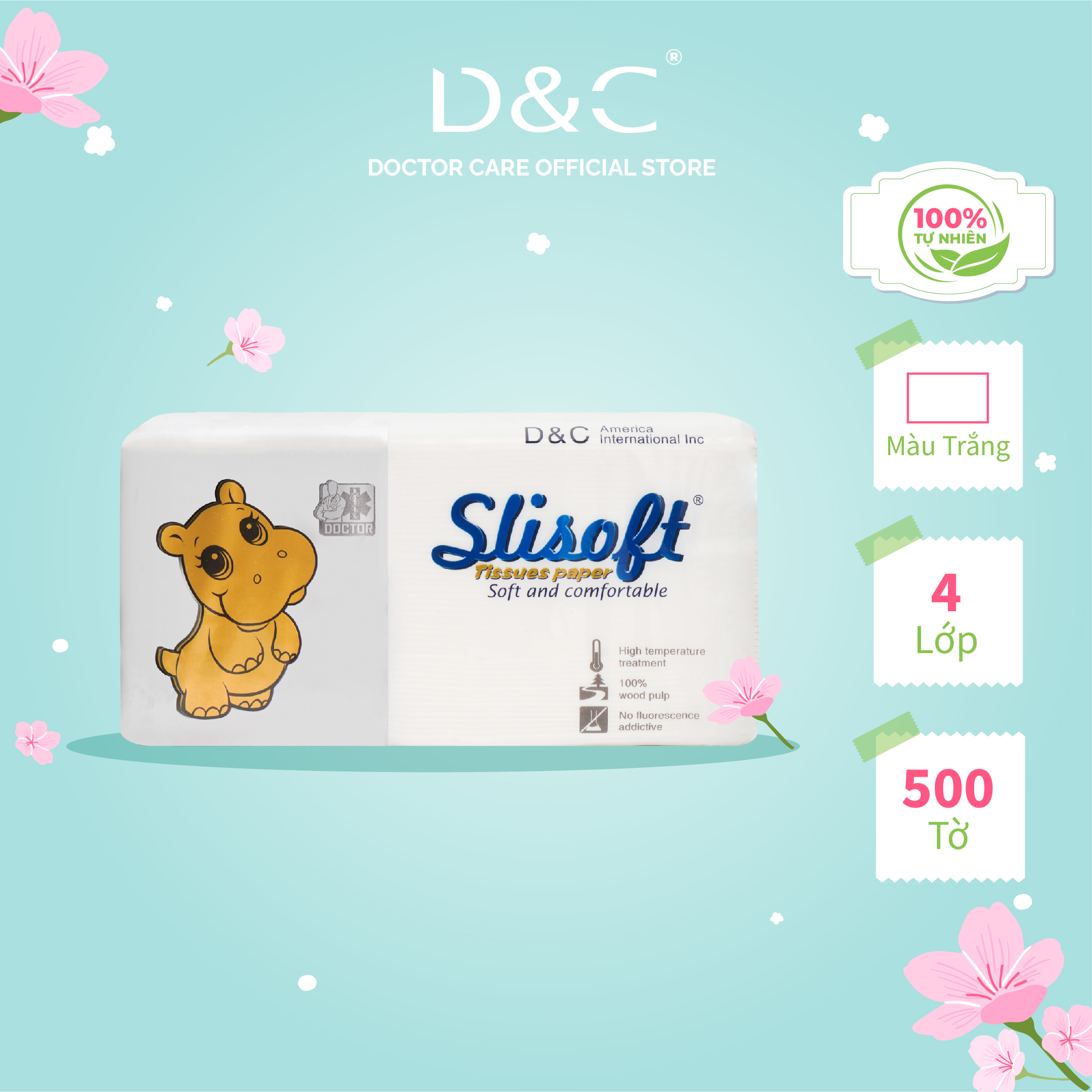 Giấy ăn Slisoft Trắng tự nhiên đa năng,khăn giấy rút thân thiện môi trường không chất tẩy trắng an toàn cho cả gia đình