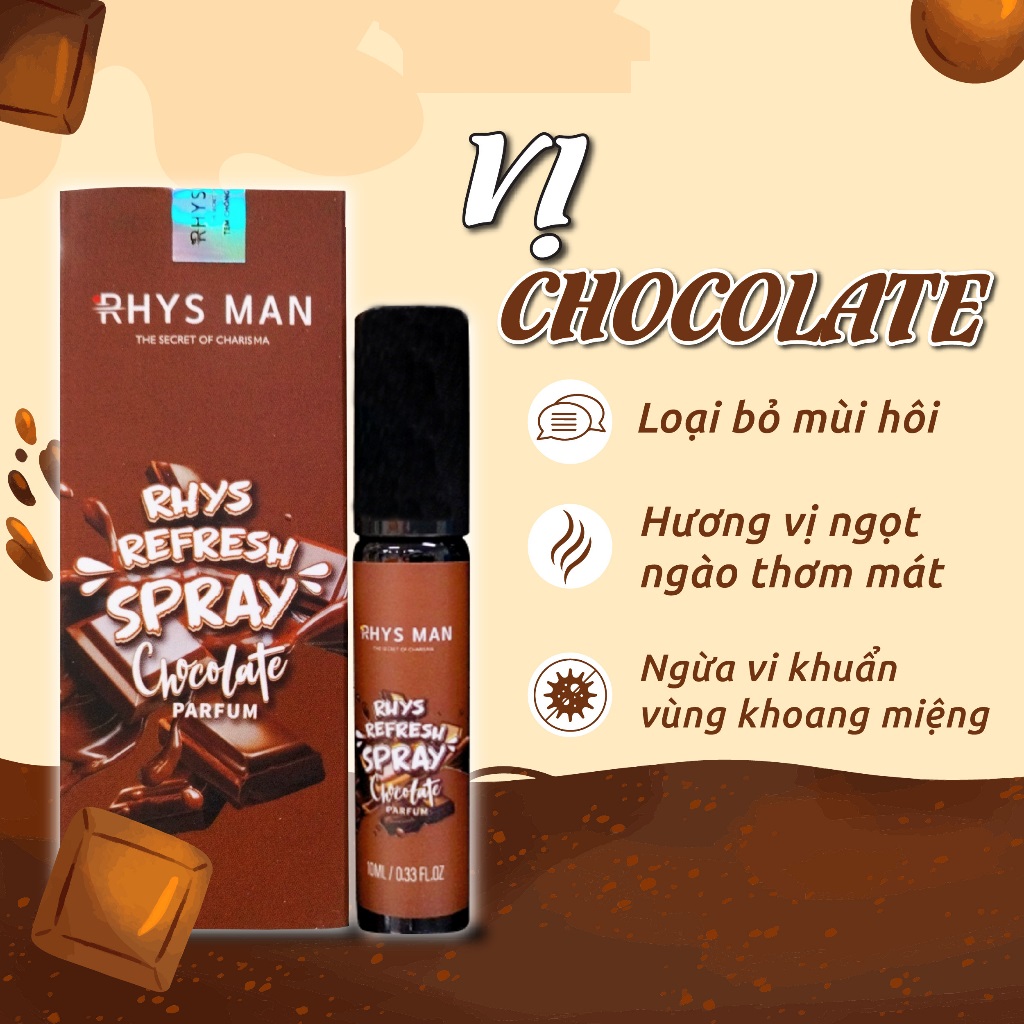 Xịt Thơm Miệng Rhys Refresh Spray Hương Trái Cây The Mát Sothing RHYS MAN 10ml- Hàng Chính Hãng