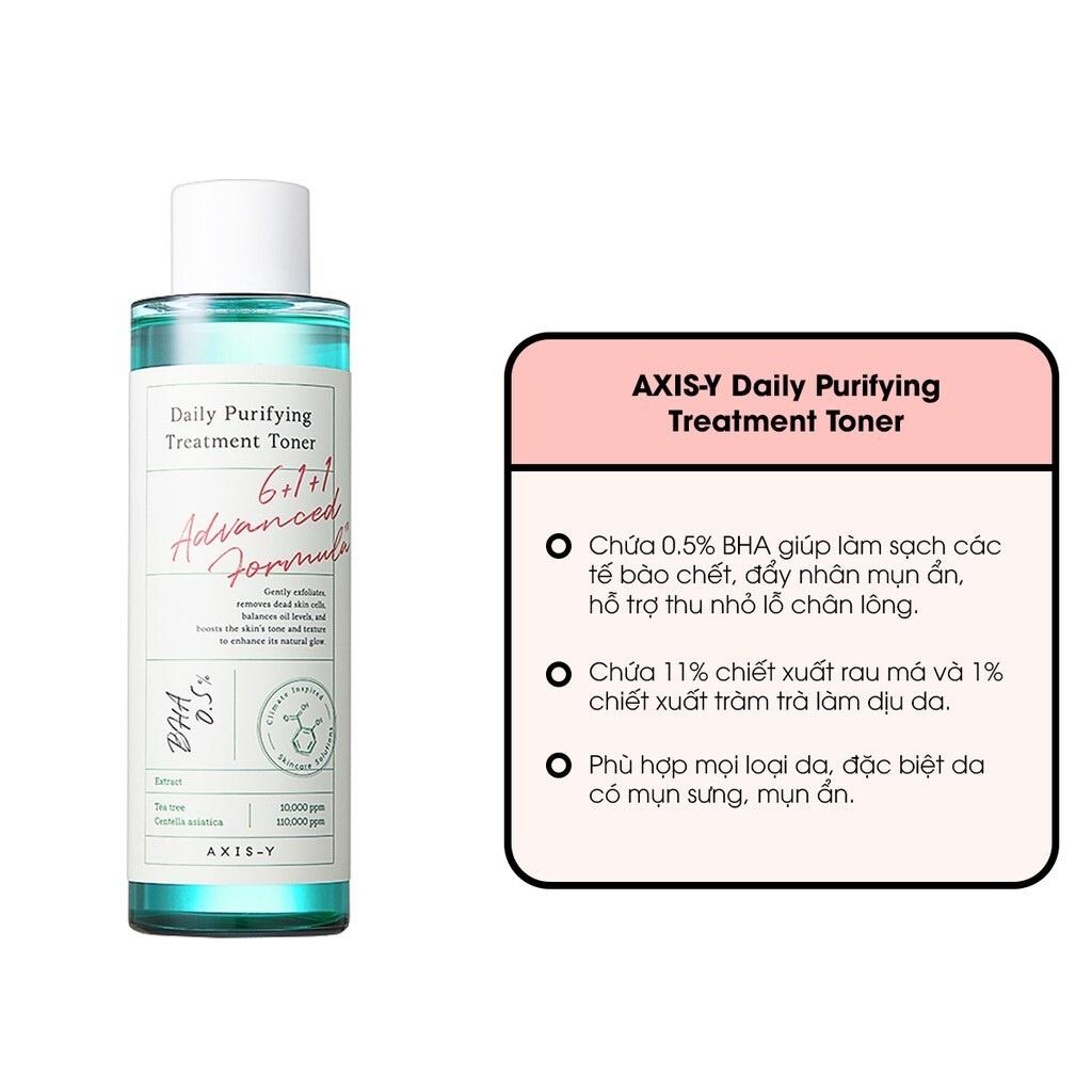 Nước Hoa Hồng Làm Dịu Da Mụn AXIS-Y Daily Purifying Treatment Toner 200ml