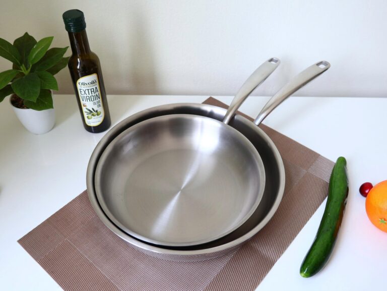 Chảo Inox Cạn Lòng Nanomax Seka 24cm SK8024 28cm SK8028 Đáy Từ 3 Lớp Công Nghệ Nano Nhiệt Lạnh - Hàng Chính Hãng