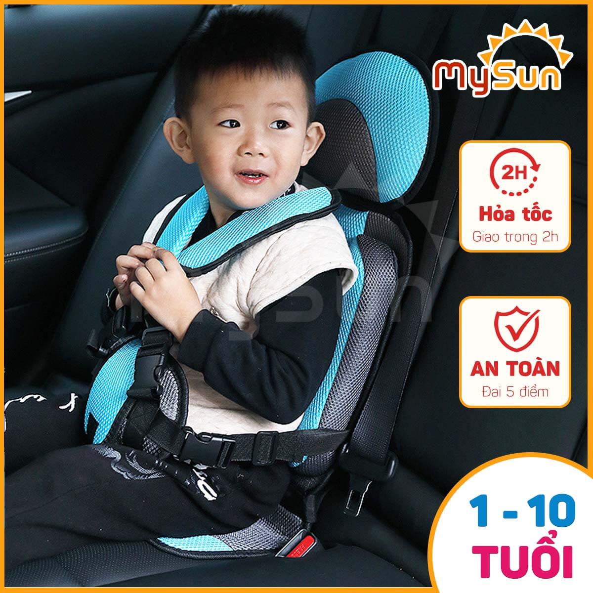 Ghế ngồi ô tô trẻ em giá rẻ có đai an toàn xe hơi cho bé 1 2 3 4 5 đi oto