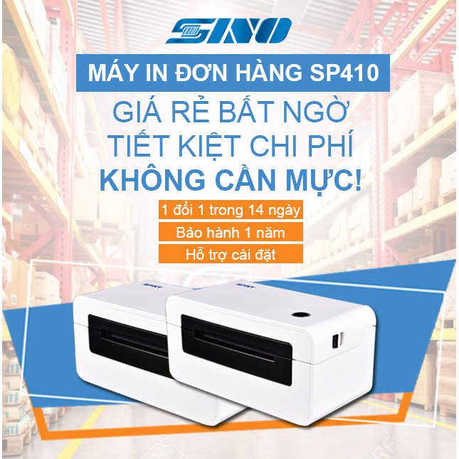 [RẺ] Combo Máy in vận đơn iDPRT SP410 + Khay +1000 tờ giấy nhiệt, hàng nhập khẩu bảo hành 12 tháng