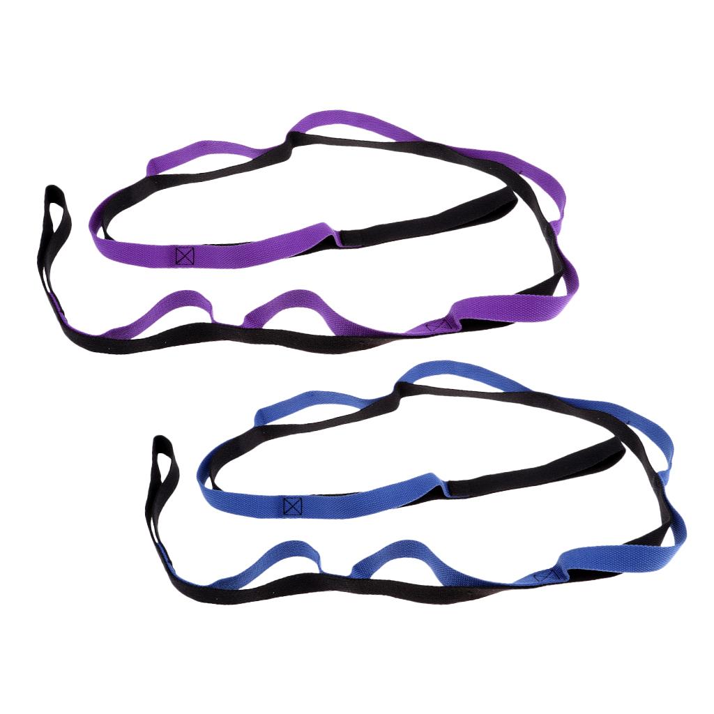 200cm 8 Loop Yoga Daisy Chain Rope Sling Strap Hammock Camping Tool Blue
