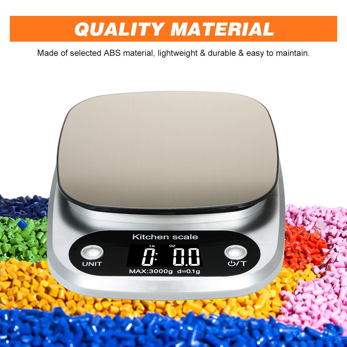 High Precision Digital Scale with Waterproof Surface 10kg/1g Portable Kitchen Scale Baking Scale