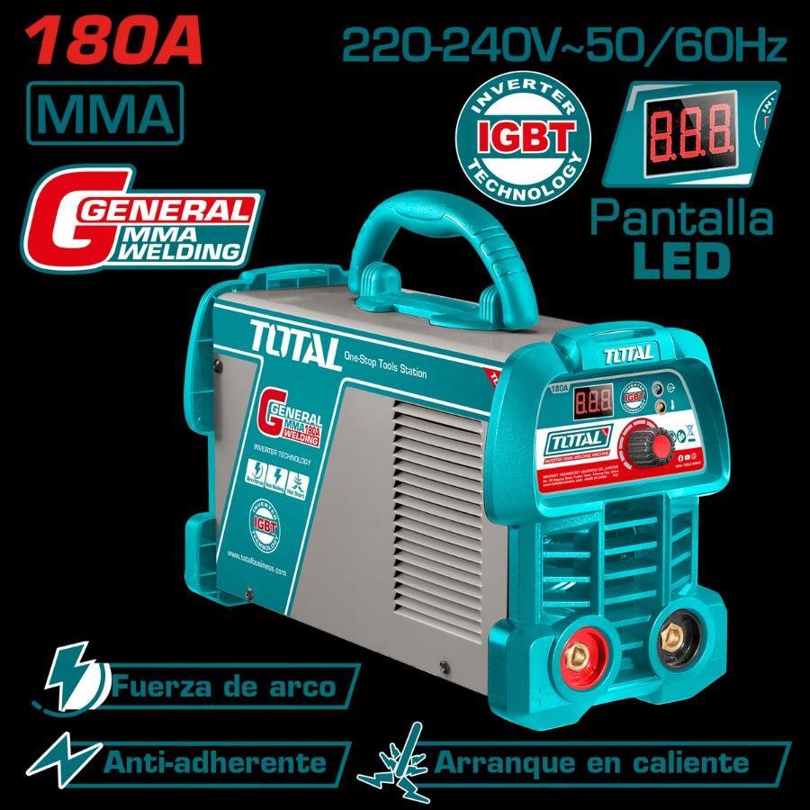 MÁY HÀN ĐIỆN TỬ INVERTER MMA 180A/89V TOTAL TW218059 - HÀNG CHÍNH HÃNG