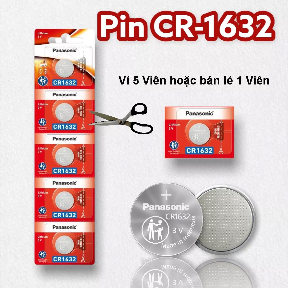 {Panasonic VN nhập khẩu} Pin Cúc Áo Panasonic  CR1632  3V Lithium dùng cho đồng hồ, thiết bị điện tử... - 5 Viên