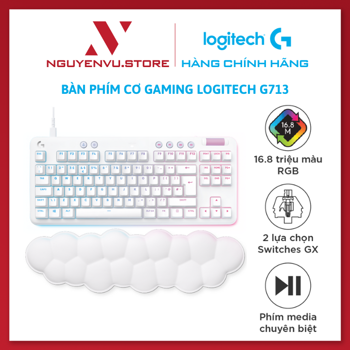 Bàn phím cơ gaming có dây Logitech G713 - Hàng Chính Hãng