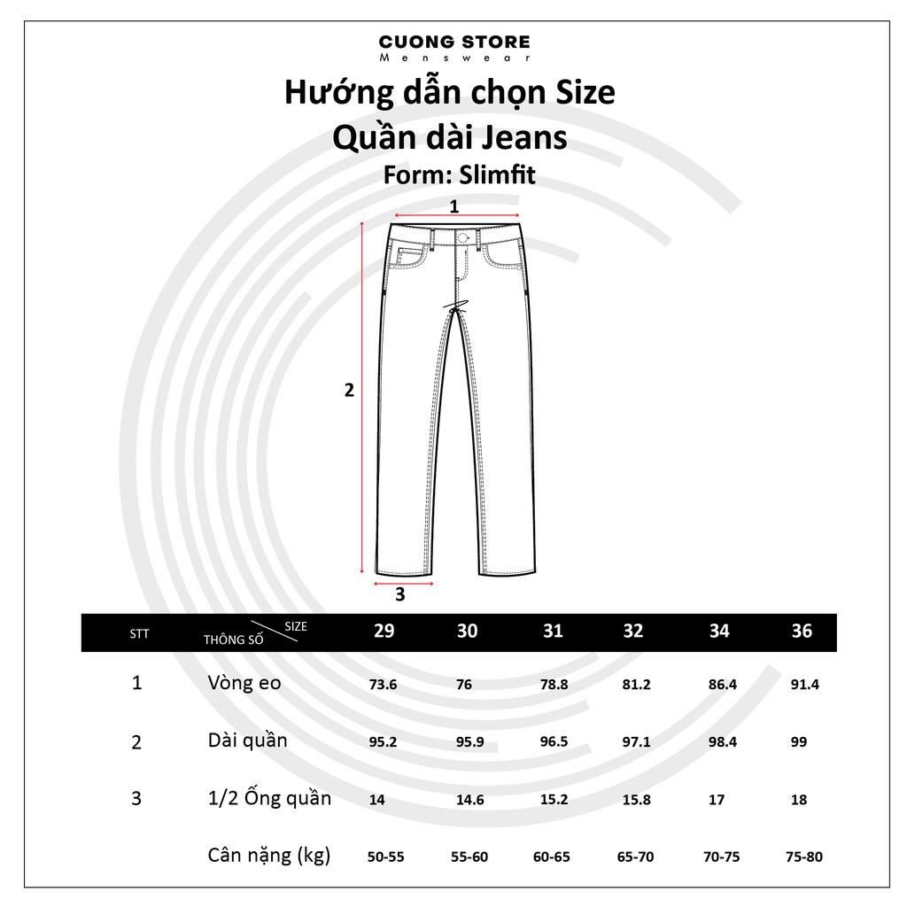 Quần jean dài nam cao cấp xanh bạc MRC 0162-SN chất cotton cao cấp, form ôm vừa vặn, tôn dáng, trẻ trung - CUONG STORE