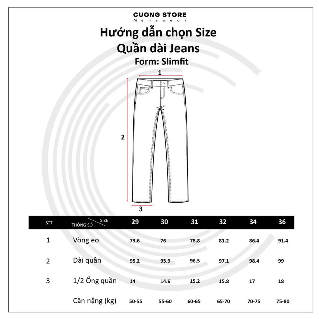 Quần jean dài nam cao cấp xanh denim MRC 0214-SN chất cotton cao cấp, form ôm vừa vặn, tôn dáng, trẻ trung - CUONG STORE