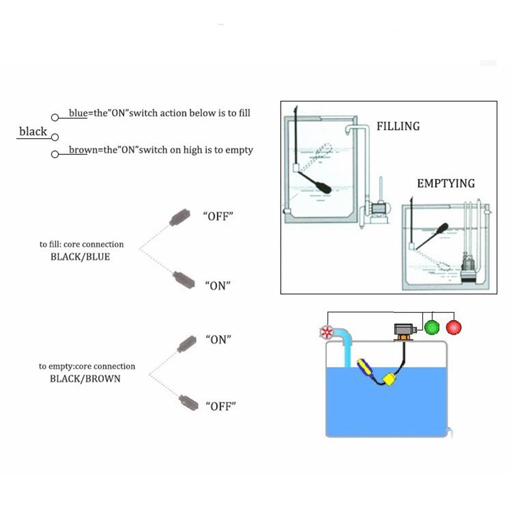 Float Switch Automatic Water Liquid Level Sensor Sump Tank Controller