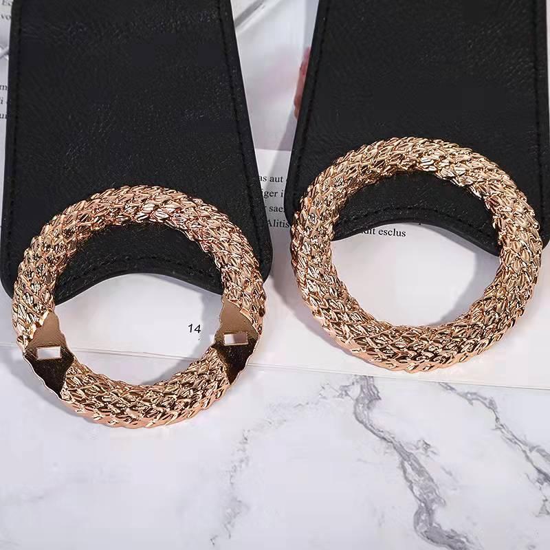 Thắt lưng - Đai váy bản rộng khóa tròn 4 màu