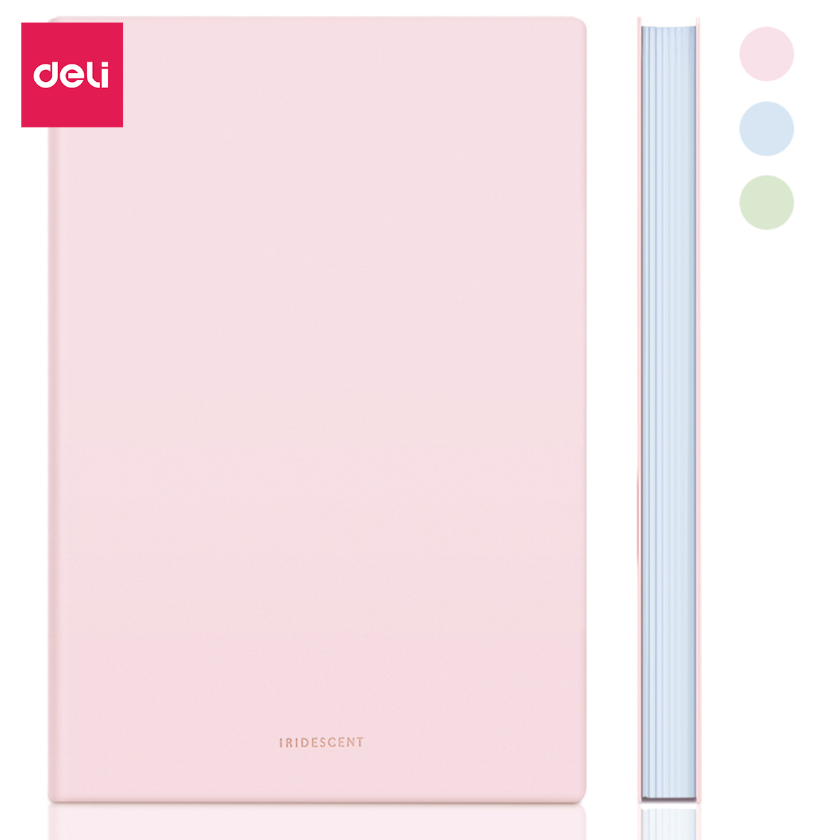 Sổ bìa da khổ A5 Deli - 96 trang màu pastel hồng/xanh dương/xanh lá - sổ tay ghi chép - 22283